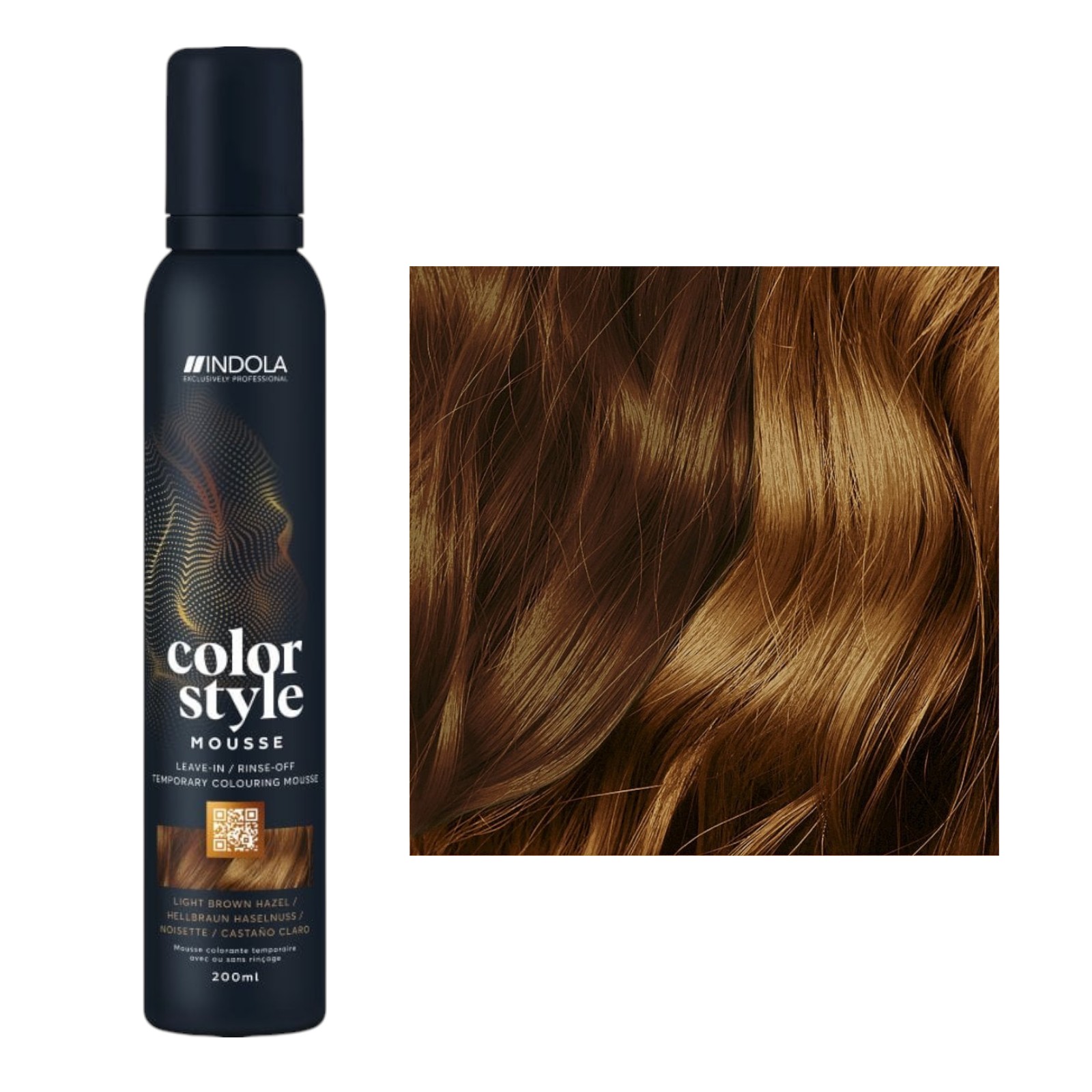 Indola Color Style Mousse Hellbraun Haselnuss 200 ml