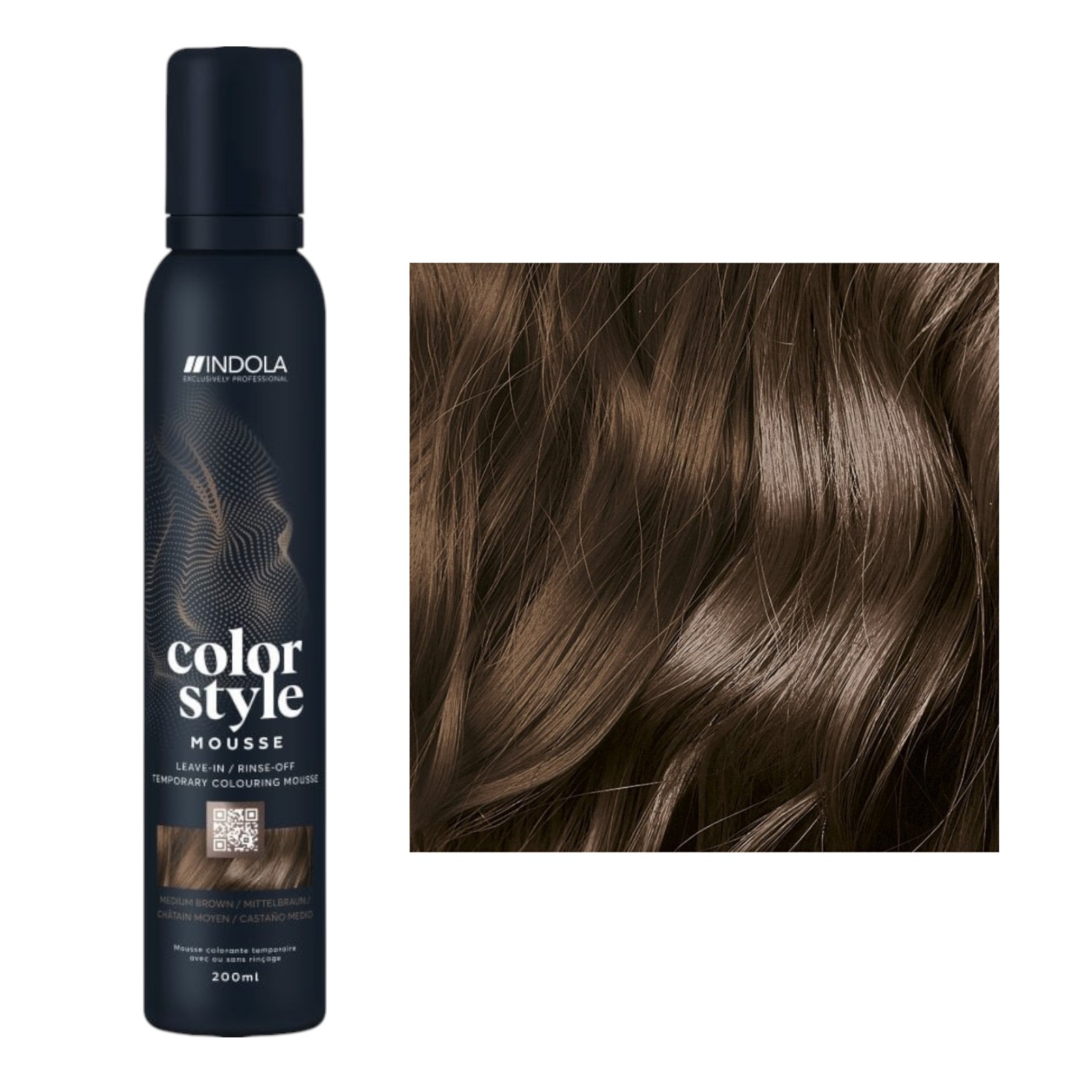 Indola Color Style Mousse Mittelbraun 200 ml