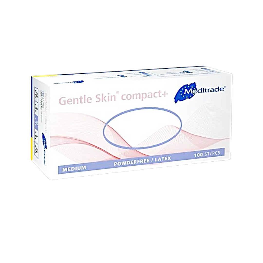 Meditrade Latex Handschuhe Gentle Skin Compact+100er Box puderfrei