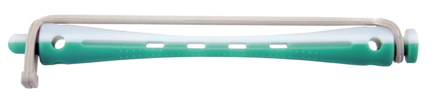 Comair Kaltwellwickler 2-Farbig mit Rundgummi 12er Beutel 6mm weiss/grün Länge 91mm