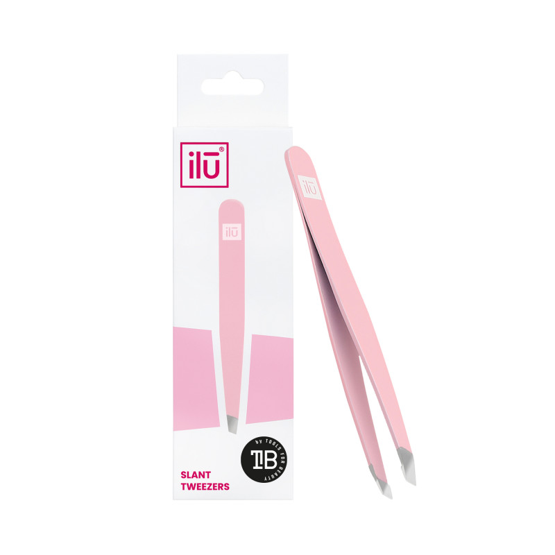 Tools For Beauty ILU MU Pinzette Schräg Pink