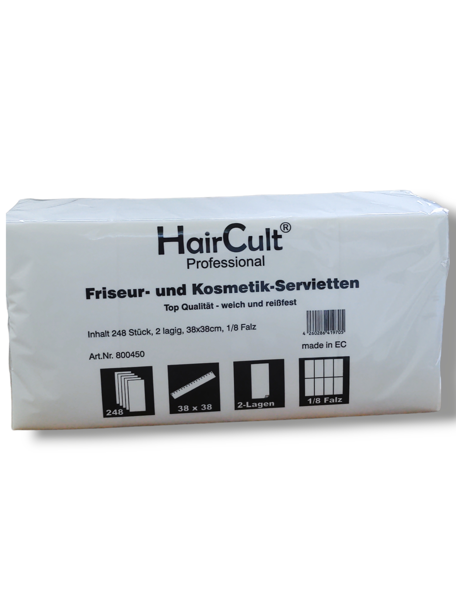Haircult Friseur-/Kosmetikservietten 2-Lagig, 248 Stk. Weiß