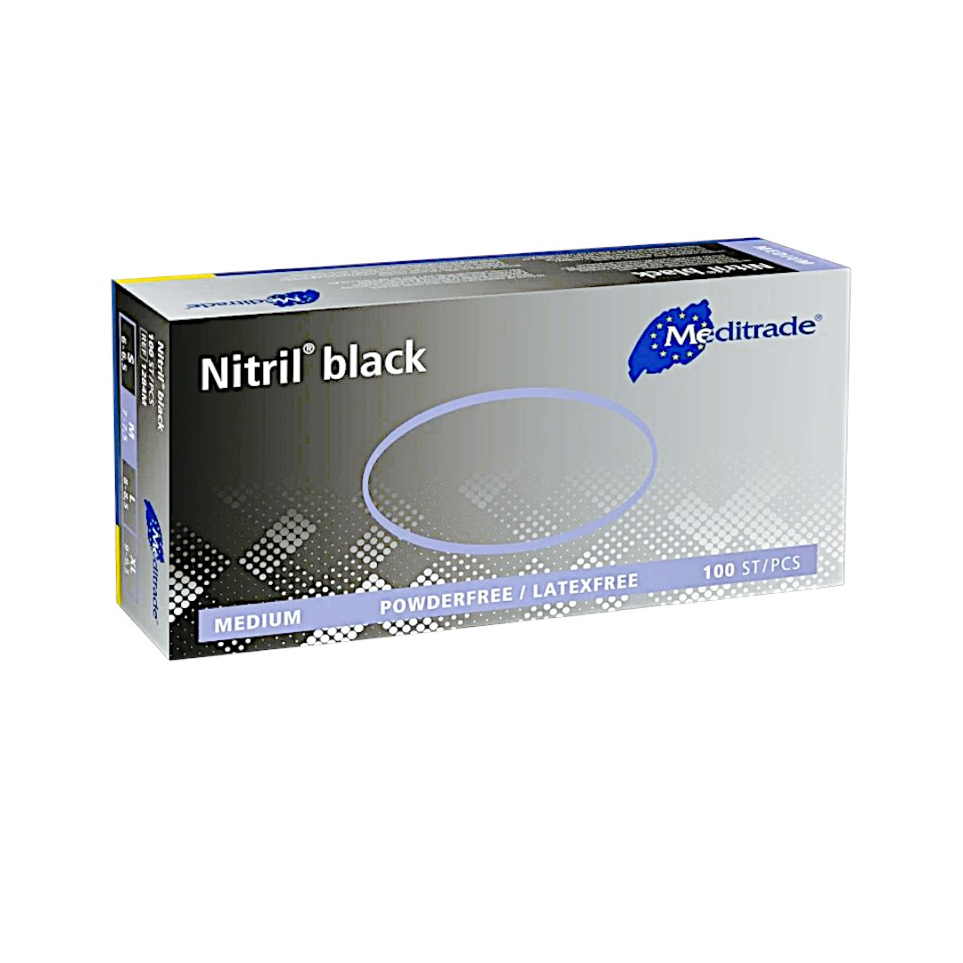 Meditrade Nitril Black Handschuhe100er Box puder- und latexfrei