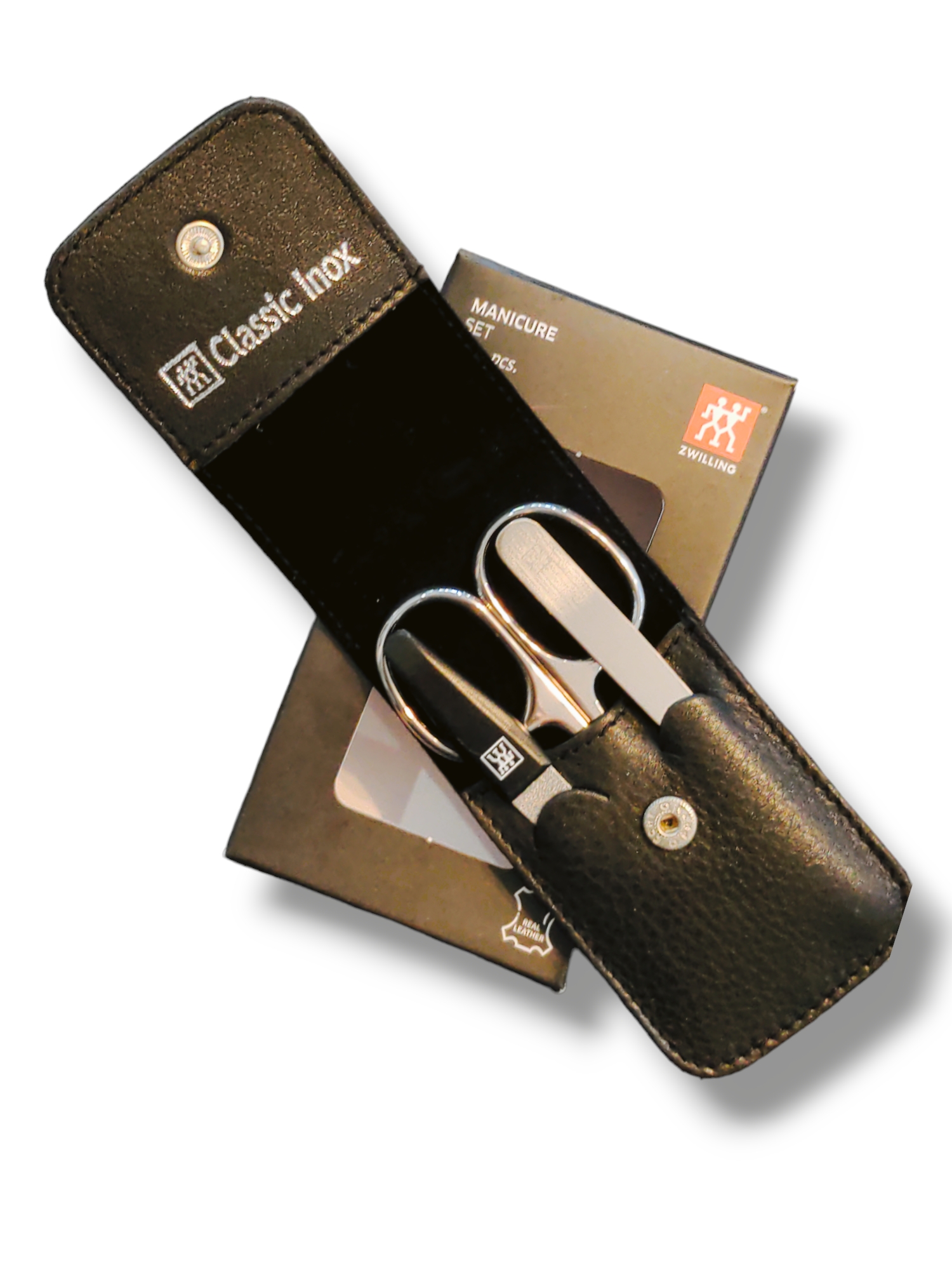 Zwilling Druckknopfetui Classic Inox Maniküre-Zubehör 3-tlg schwarz