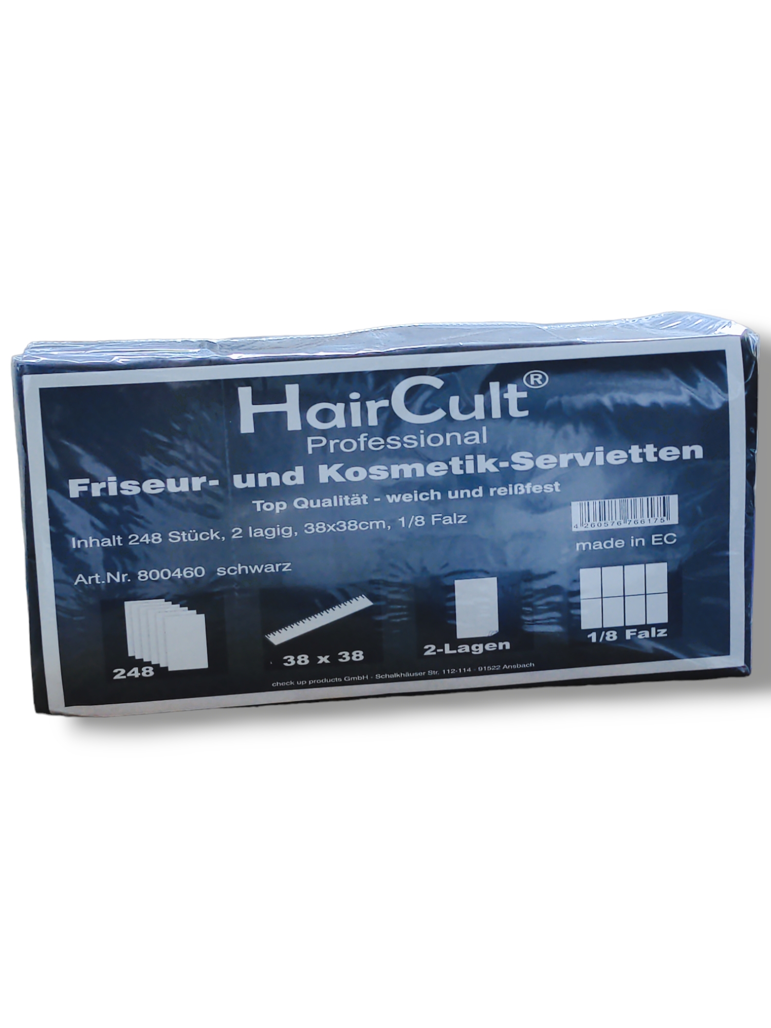 Haircult Friseur-/Kosmetikservietten 2-Lagig, 248 Stk. Schwarz