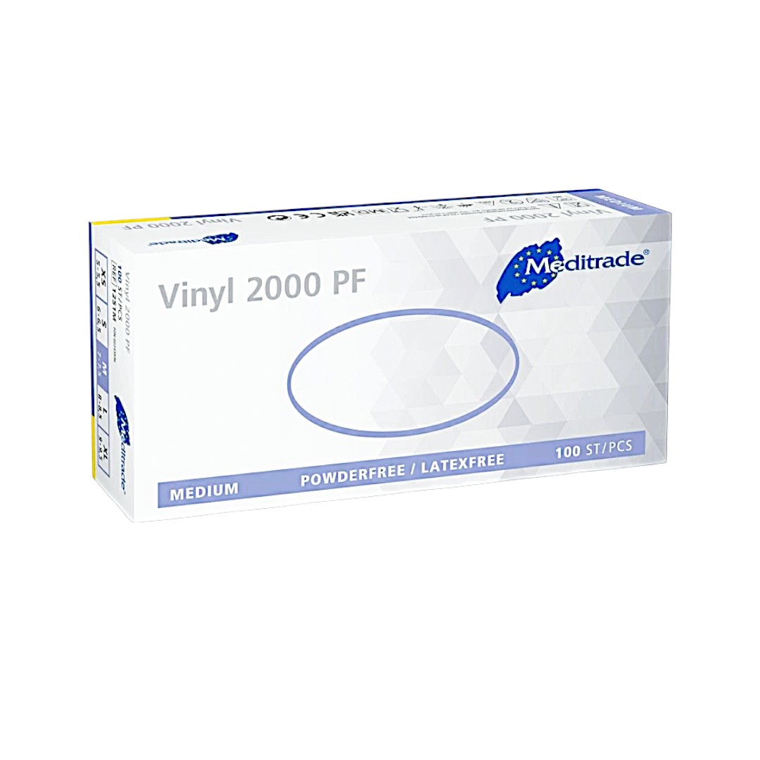 Meditrade Vinyl Handschuhe 100er Box puderfrei