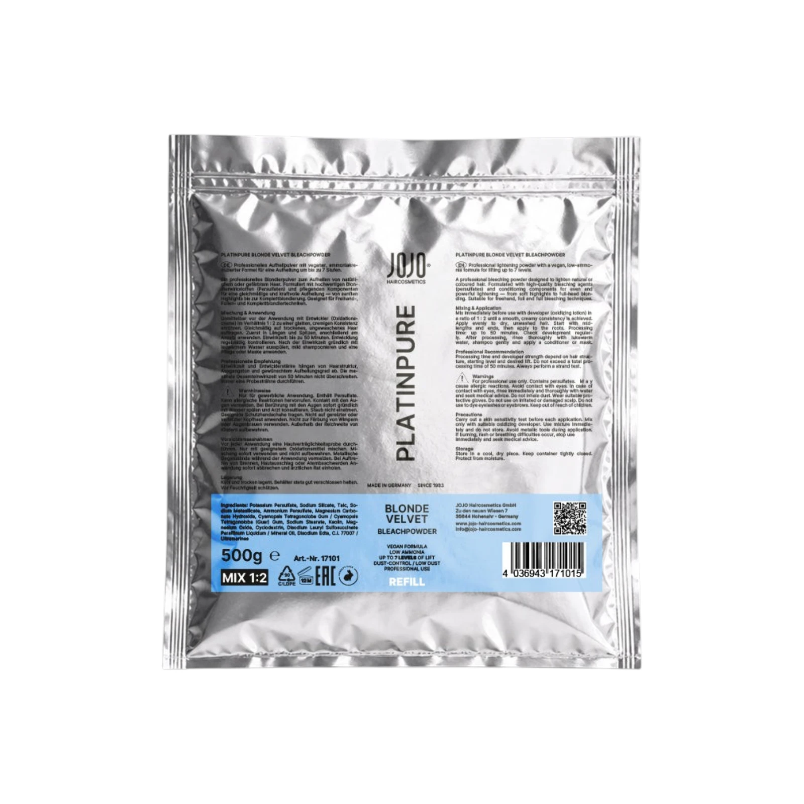 JOJO Platinpure Blonde Velvet Blondierpulver Beutel 500 g