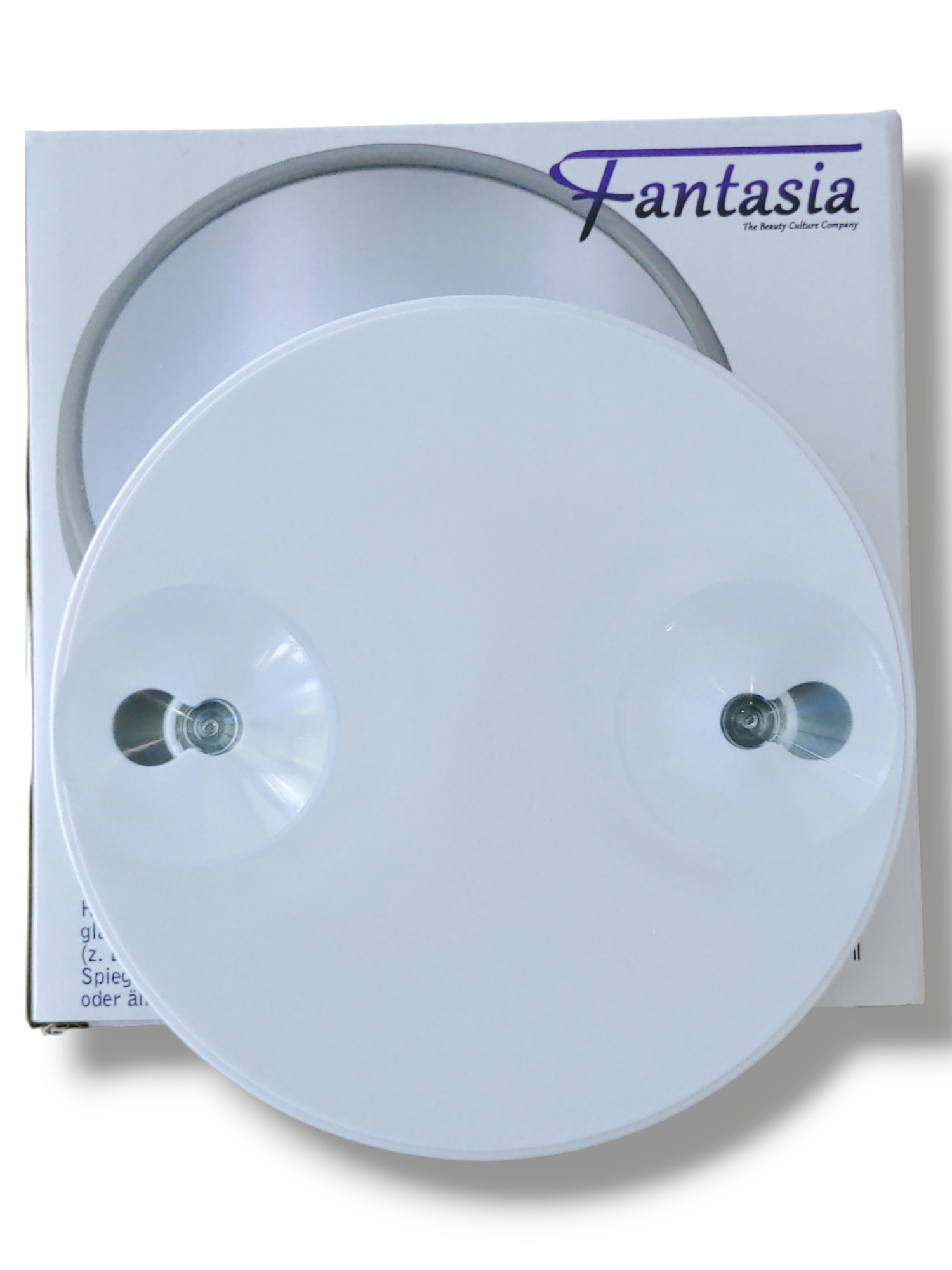 Spiegel mit 2 Saugnäpfen, 15-fach-Vergrösserung, weiß